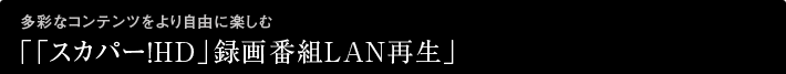 多彩なコンテンツをより自由に楽しむ「「スカパー！HD」録画番組LAN再生」