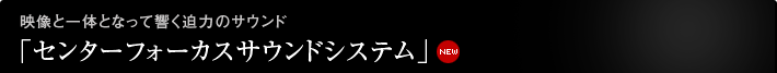 映像と一体となって響く迫力のサウンド「センターフォーカスサウンドシステム」NEW 