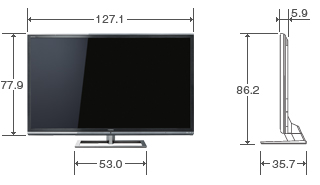 55V型X3の外形寸法図