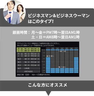 「ビジネスマン&ビジネスウーマンはこのタイプ!」 イメージ