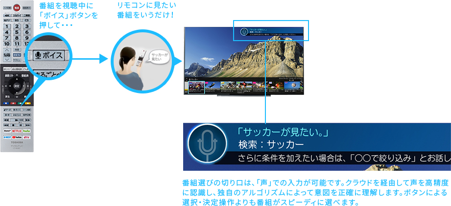 「あなたの「声」でも見たい番組へアクセスできる!」 イメージ