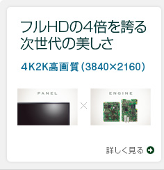 フルHDの4倍を誇る次世代の美しさ 4K2K高画質（3840×2160）