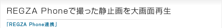 REGZA Phoneで撮った静止画を大画面再生「REGZA Phone連携」
