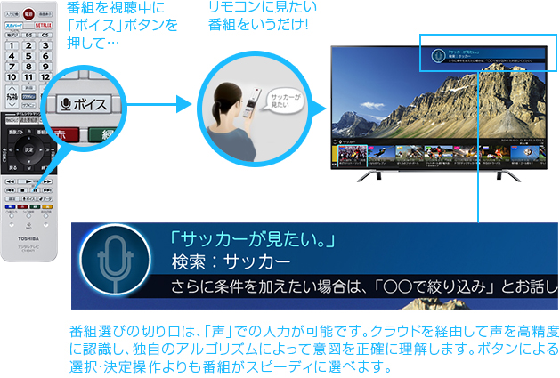 「あなたの「声」でも見たい番組へアクセスできる！」イメージ