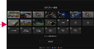 「カテゴリー設定画面」 : イメージ