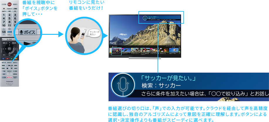 「あなたの「声」でも見たい番組へアクセスできる!」 イメージ