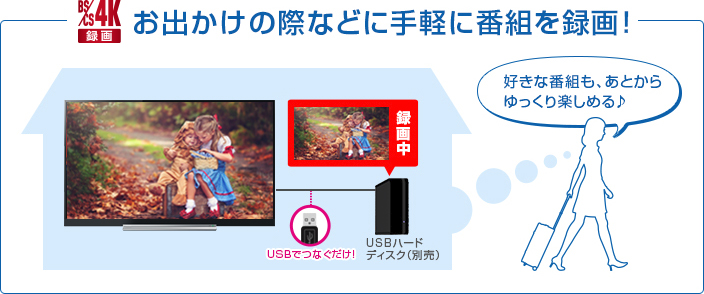 「お出かけの際など手軽に番組を録画」 イメージ