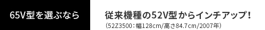 従来機種の52V型からインチアップ！