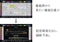レグザ番組表から簡単録画予約