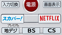 「ボタン1つで「スカパー!プレミアムサービス＊4」「Netflix＊5」にアクセス」 イメージ