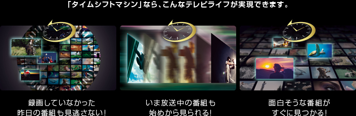 「タイムシフトマシン」なら、こんなテレビライフが実現できます。