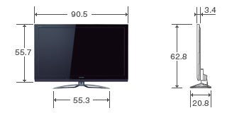 37V型ZP3の外形寸法図