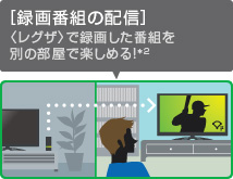 [録画番組の配信]〈レグザ〉で録画した番組を別の部屋で楽しめる！*2